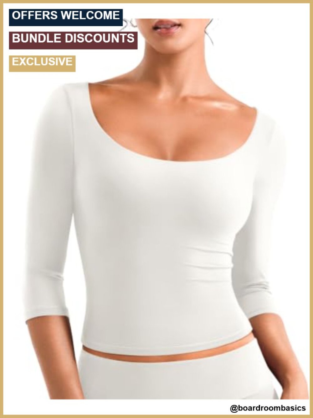 Women's 3/4 Sleeve Reversible Workout Yoga Slim Fit Top T-Shirt